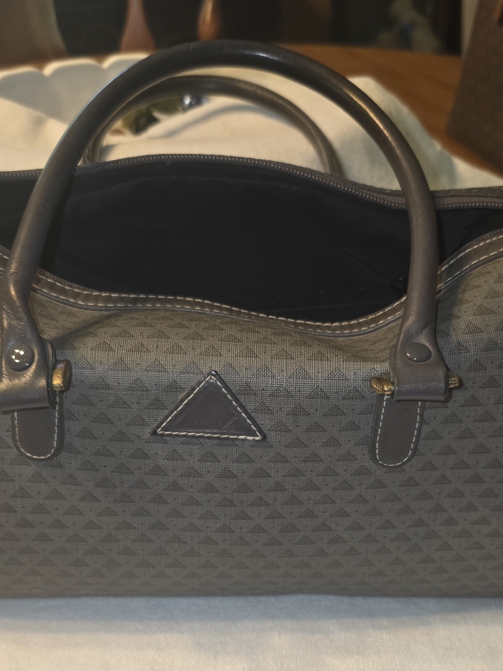 Elegant Brown Patterned Women's Top-Handle Bag